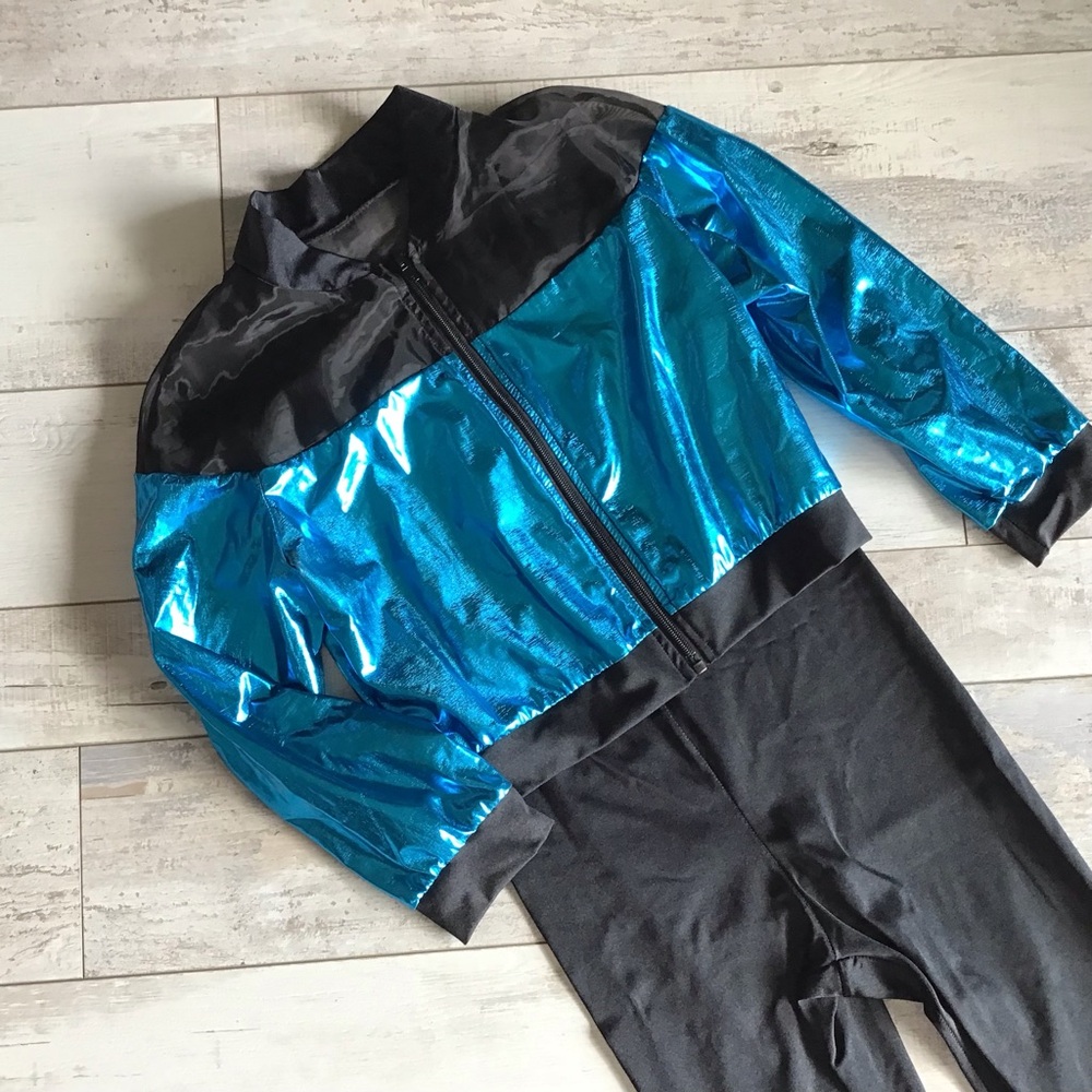 Weissman Metallic Bomber & Unitard Dance Costume LC